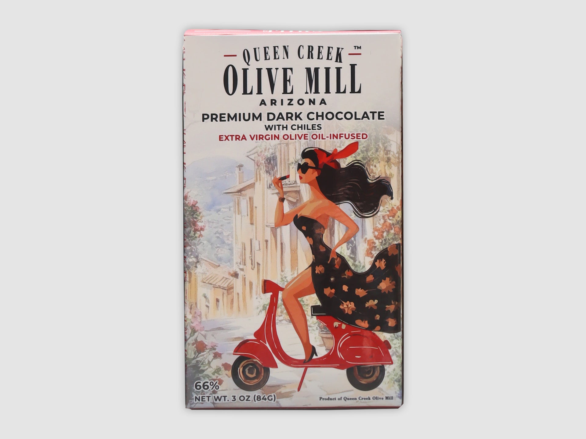 (NEW) EXTRA VIRGIN OLIVE OIL-INFUSED DARK CHOCOLATE WITH CHILES