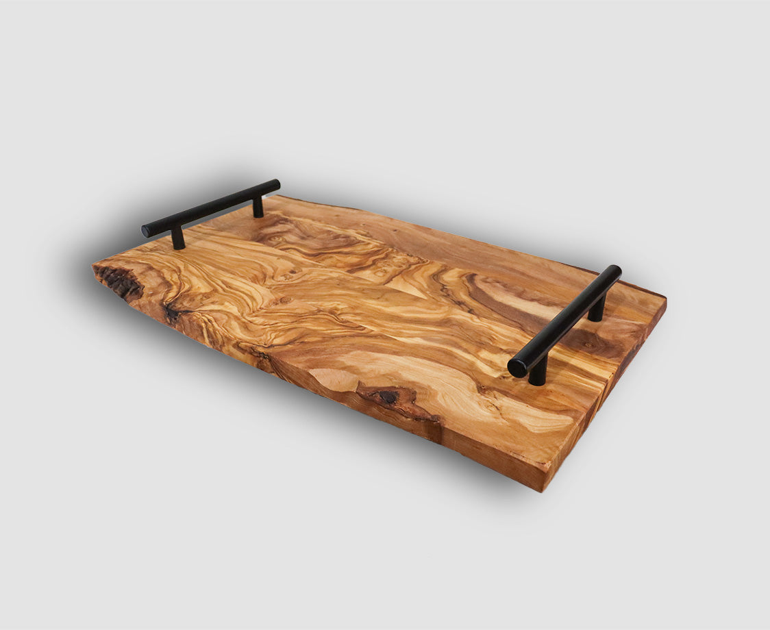 16.5" SERVING TRAY W/BLACK HANDLES