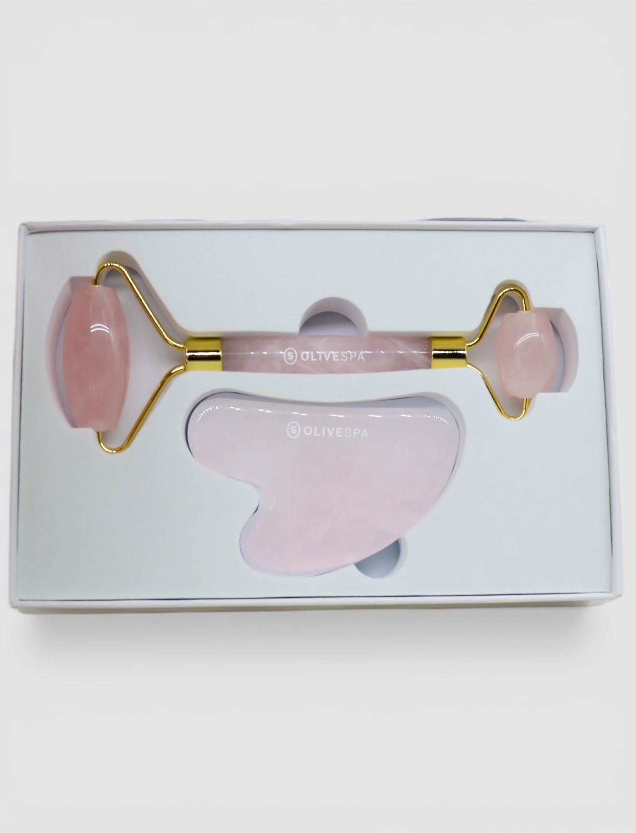 ROSE QUARTZ ROLLER + GUA SHA BOXED SET - Queen Creek Olive Mill ROSE QUARTZ ROLLER + GUA SHA BOXED SET - Queen Creek Olive Mill