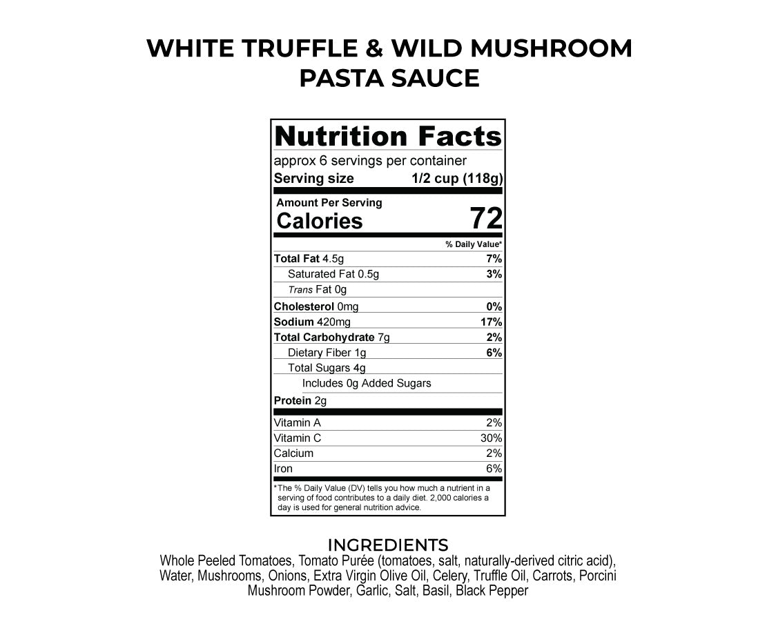 WHITE TRUFFLE WILD MUSHROOM PASTA SAUCE