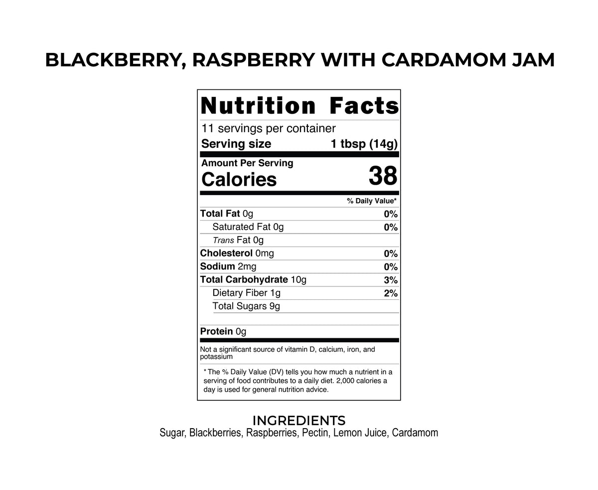 Black Raspberry Nutrition BLACKBERRY RASPBERRY WITH CARDAMOM JAM