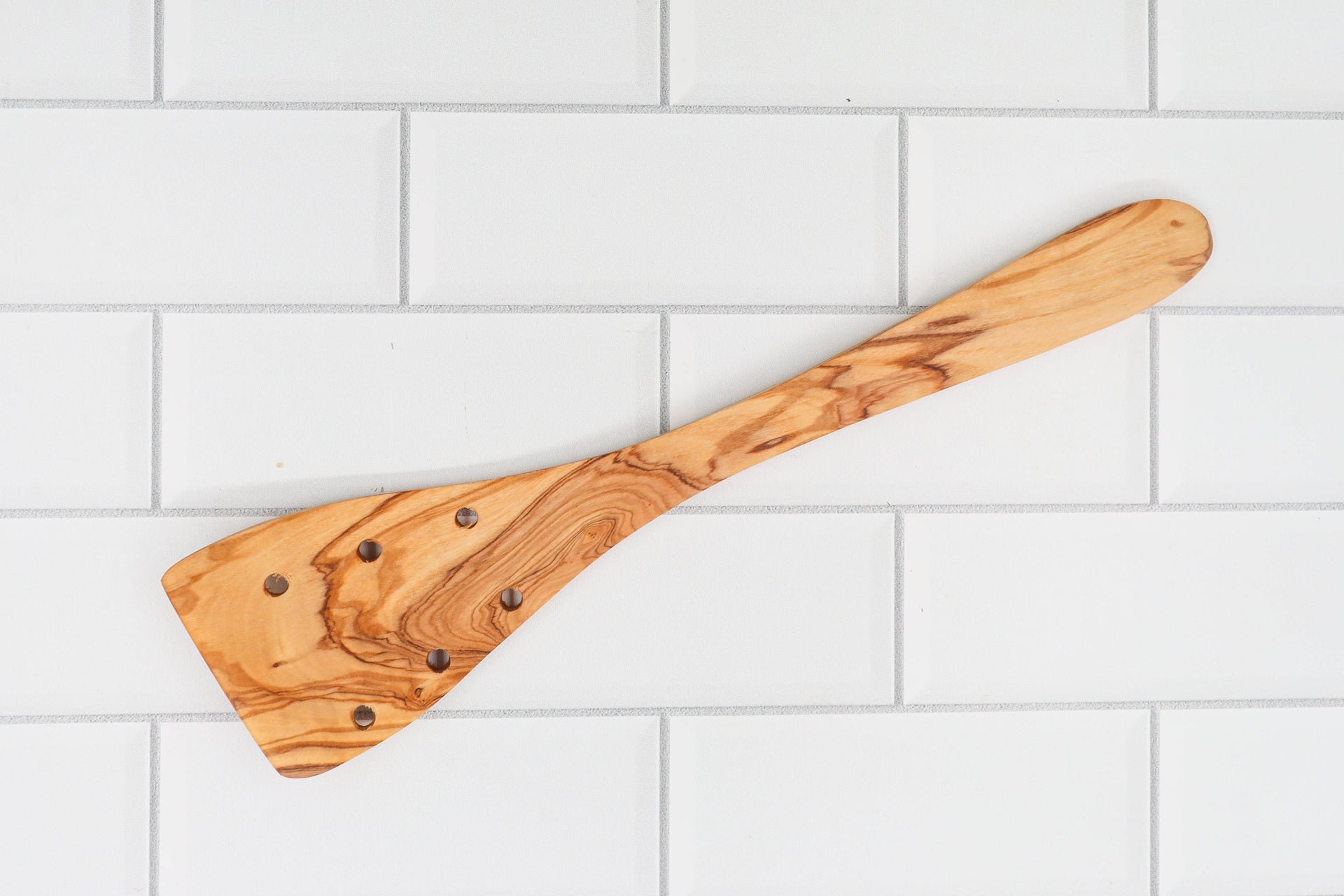 Olive Wood Spatula with Holes
