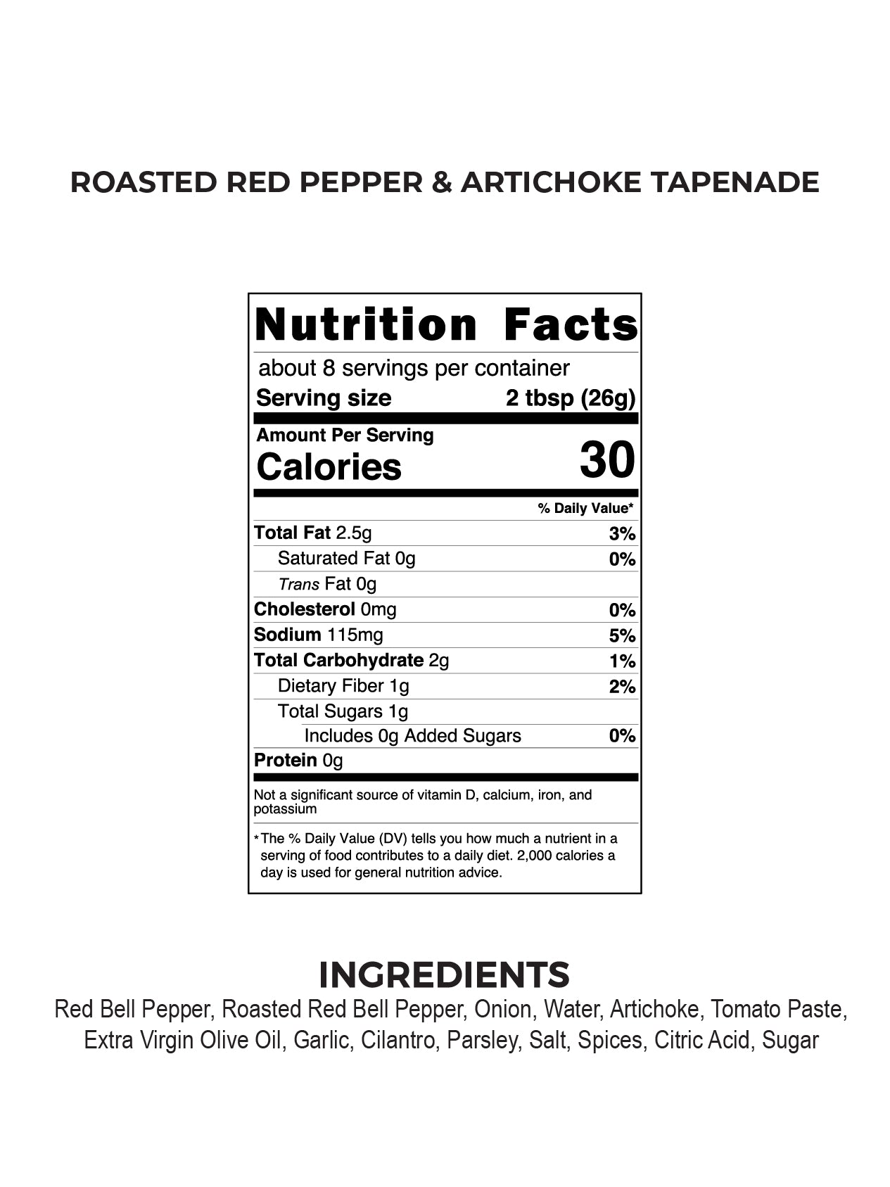 ROASTED RED PEPPER & ARTICHOKE TAPENADE