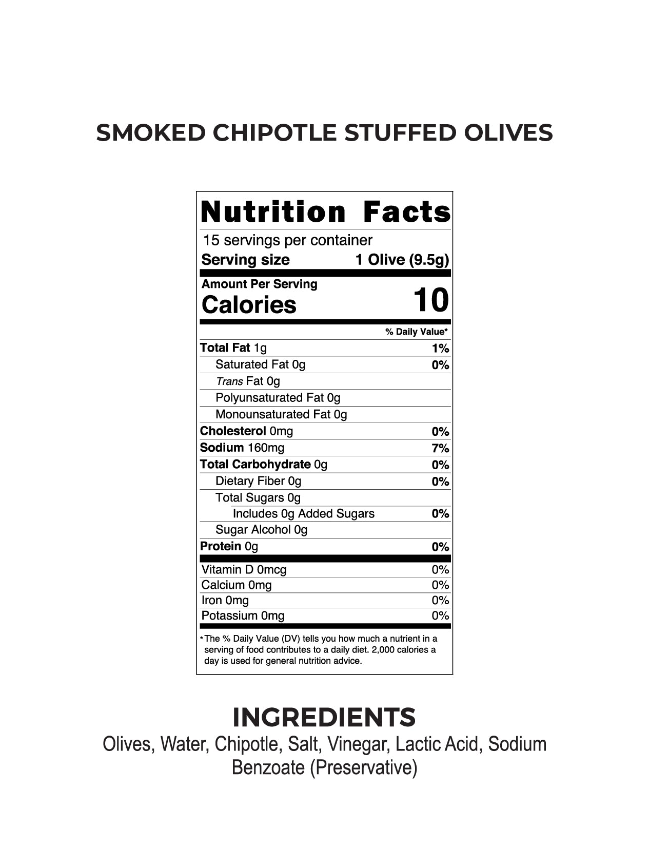 SMOKED CHIPOTLE STUFFED OLIVES
