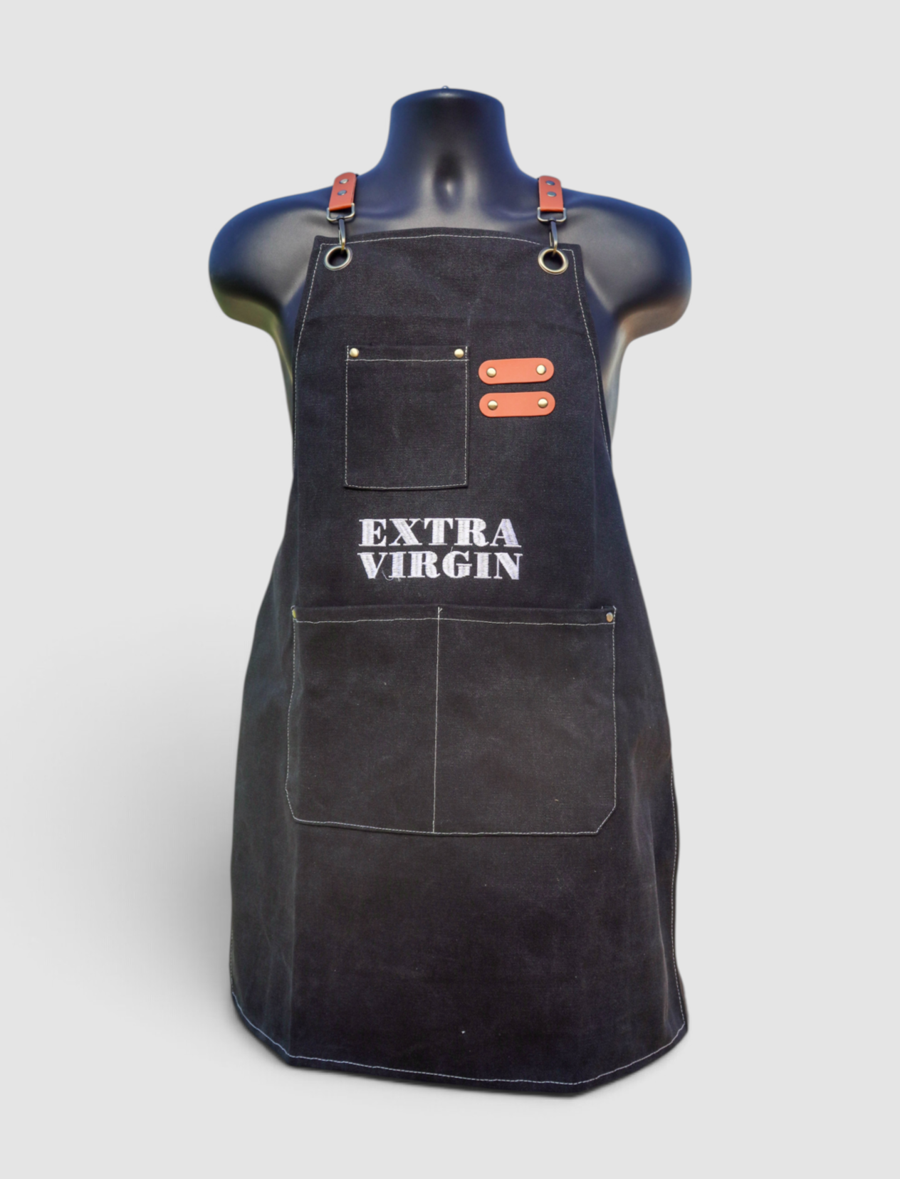 BLACK EXTRA VIRGIN EMBROIDERED APRON