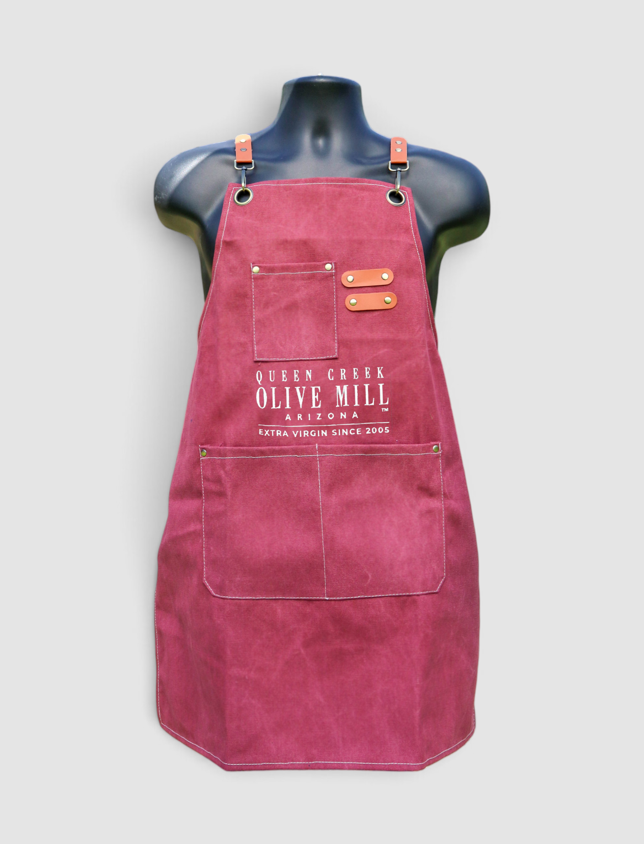 BURGUNDY QCOM LOGO EMBROIDERED APRON