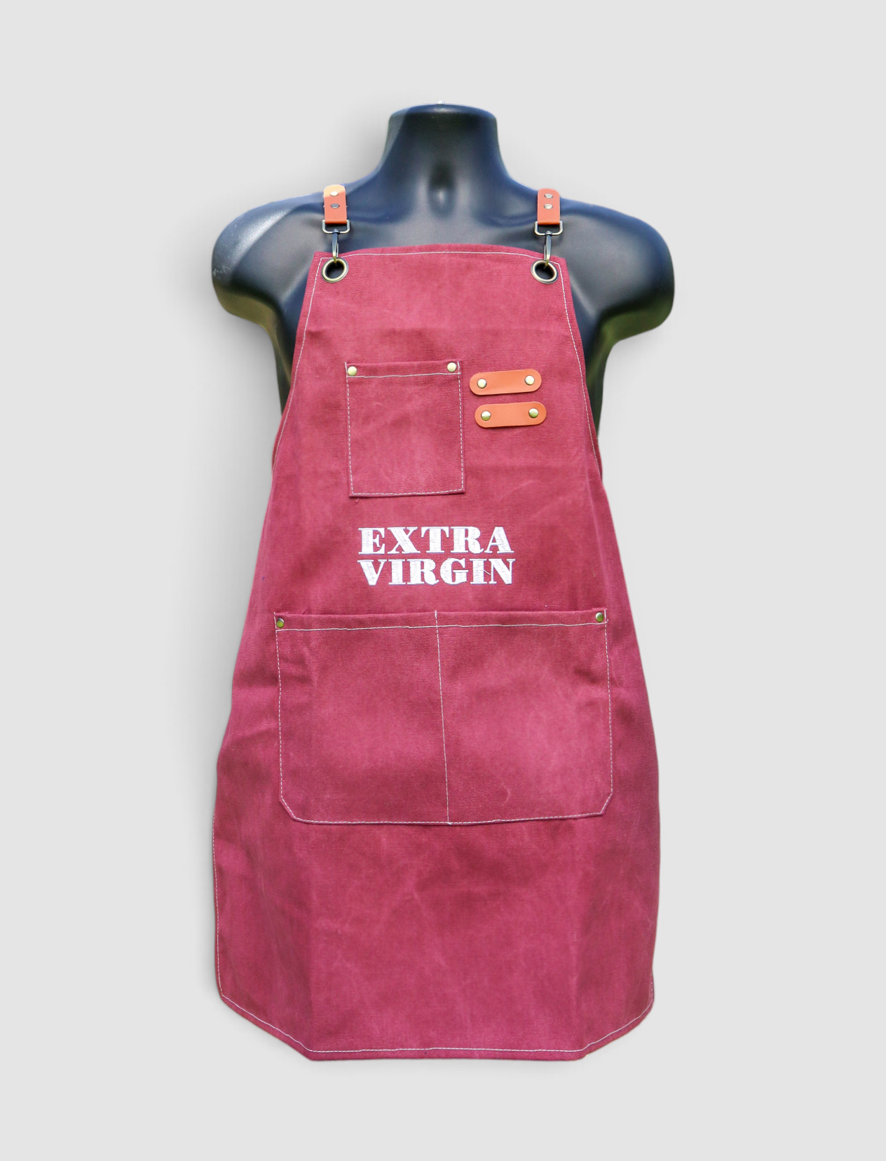 BURGUNDY EXTRA VIRGIN EMBROIDERED APRON