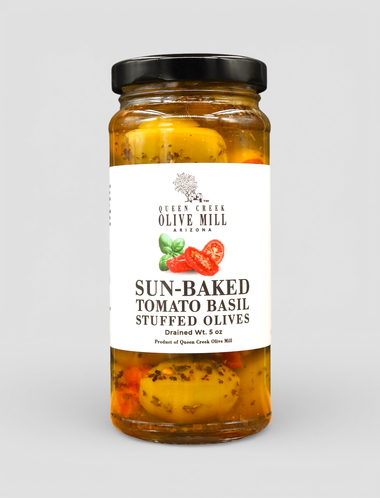 SUNBAKED TOMATO BASIL STUFFED OLIVES