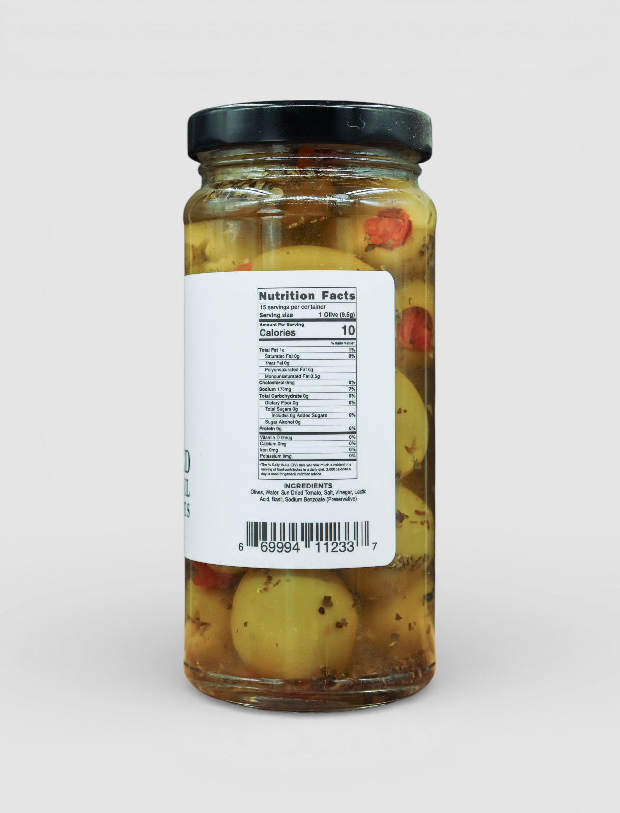 SUNBAKED TOMATO BASIL STUFFED OLIVES