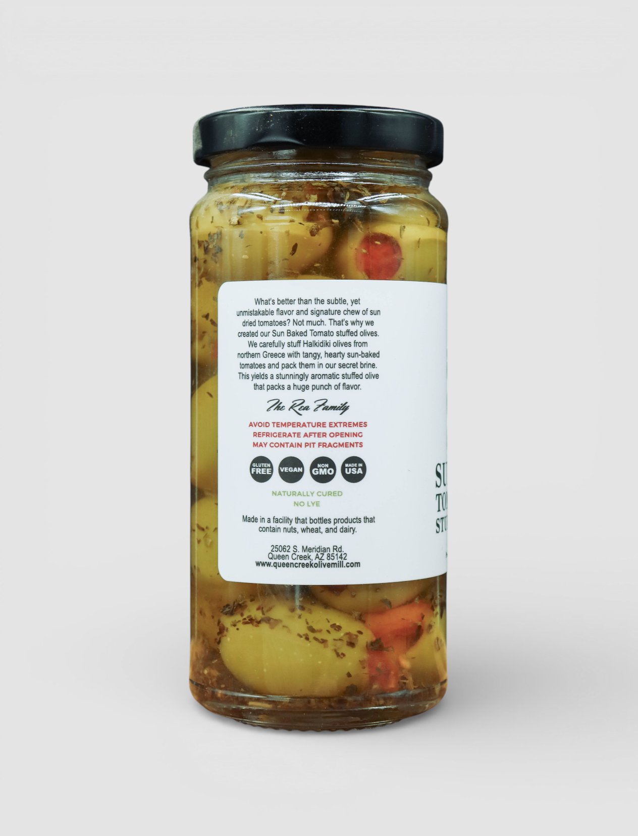 SUNBAKED TOMATO BASIL STUFFED OLIVES