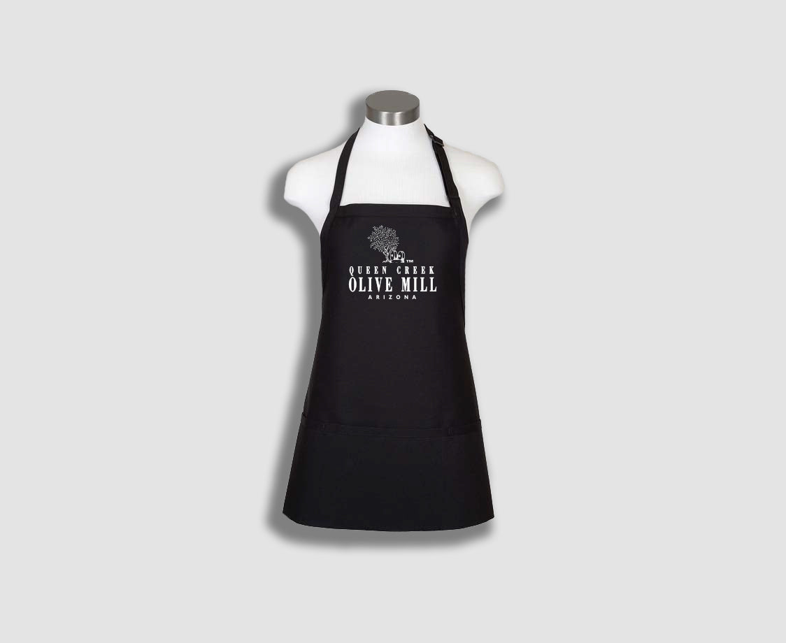 QUEEN CREEK OLIVE MILL BLACK APRON