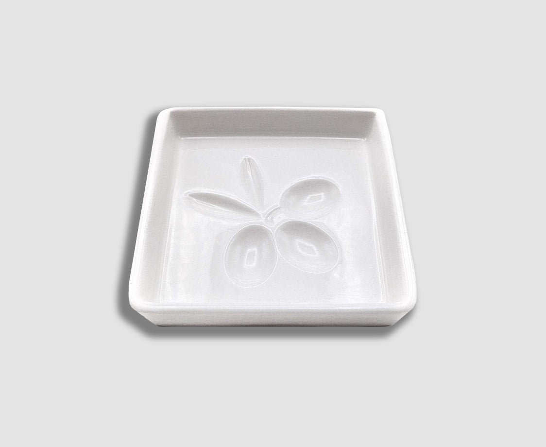 SQUARE OLIVE CLUSTER OIL & VINEGAR DIPPING DISH