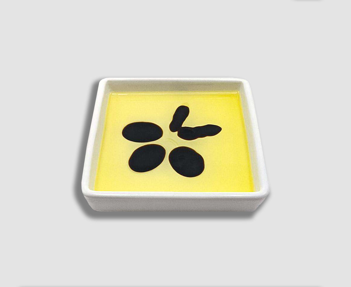 SQUARE OLIVE CLUSTER OIL & VINEGAR DIPPING DISH