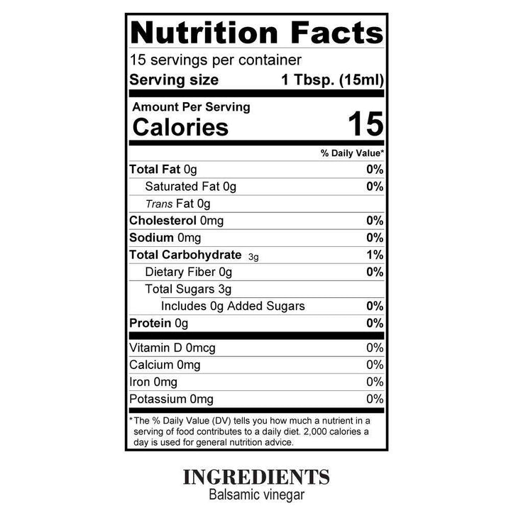 Nutrition Facts White Balsamic Vinegar